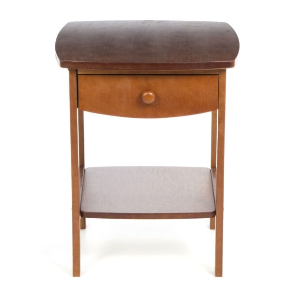 Walnut Wood Finish 1-Drawer Bedroom Nightstand Bedside Table - Image 3