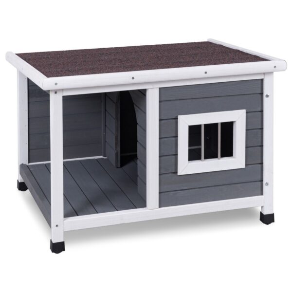 Modern Outdoor Fir Wood Dog House with Asphalt Roof - Image 2