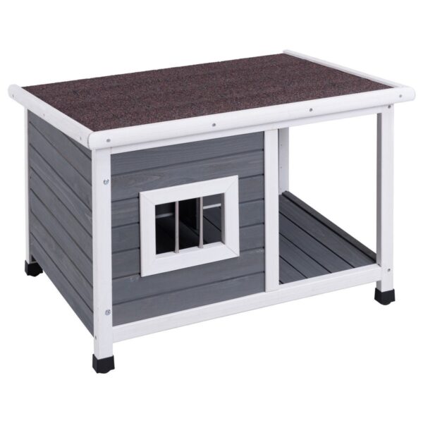 Modern Outdoor Fir Wood Dog House with Asphalt Roof - Image 3