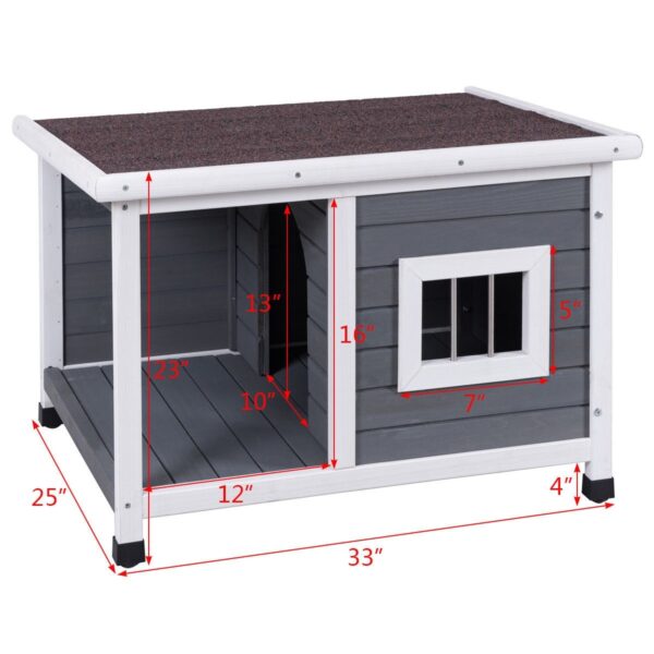 Modern Outdoor Fir Wood Dog House with Asphalt Roof - Image 5
