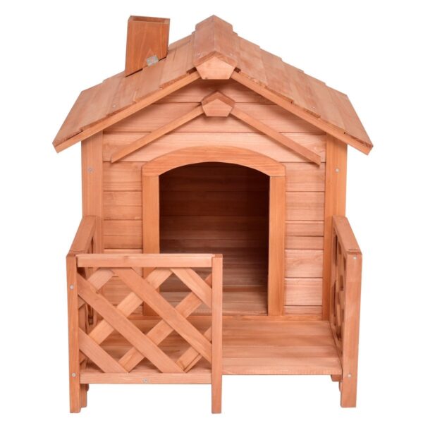 Outdoor Natural Fir Wood Dog House for Small Dogs - Image 2