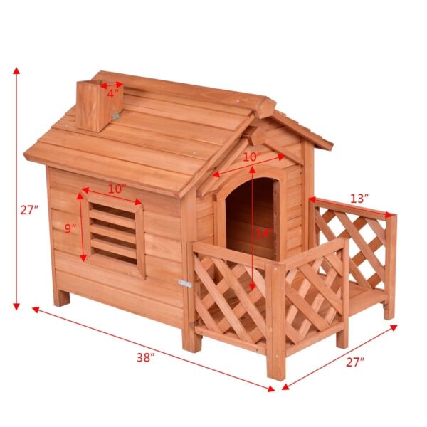 Outdoor Natural Fir Wood Dog House for Small Dogs - Image 5