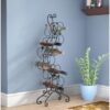 Wrought Iron 12-Bottle Wine Rack with Grape Leaves Vines Design - Image 2