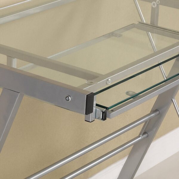 Modern Corner Computer Desk in Metal and Glass - Image 2