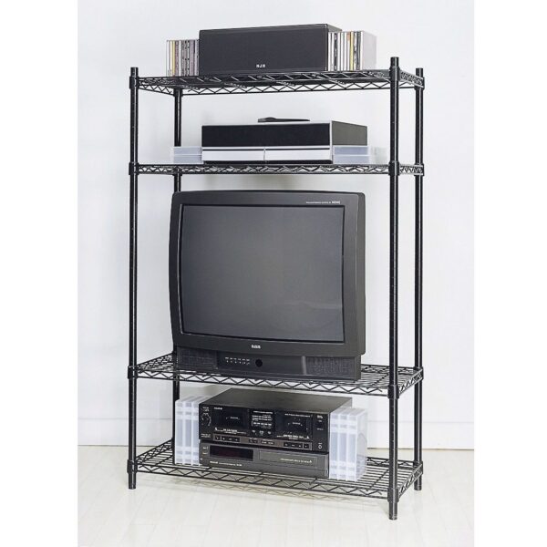 4-Shelf Black Metal Wire Shelving Unit - Each Shelf Holds up to 350 lbs - Image 3