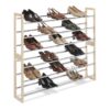 3-Tier Stackable & Expandable Shoe Rack in Wood & Chrome Metal - Image 2