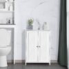 White Wood 2-Door Freestanding Bathroom Floor Cabinet Kitchen Storage Cupboard - Image 2