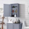 Gray 1-Door Wall Mounted Bathroom Medicine Cabinet Kitchen Storage Cupboard - Image 3