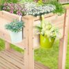 Solid Wood 2-Tier Raised Garden Bed Planter Bed with Bottom Storage Shelf - Image 4
