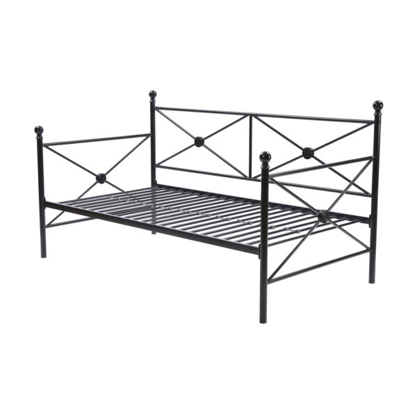 Twin size Contemporary Daybed and Trundle Set in Black Metal Finish - Image 2