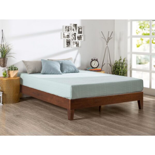 Full size Low Profile Solid Wood Platform Bed Frame in Espresso Finish - Image 2