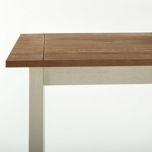 Classic Pine Wood 45 x 28 inch Dining Table with White Legs - Image 2