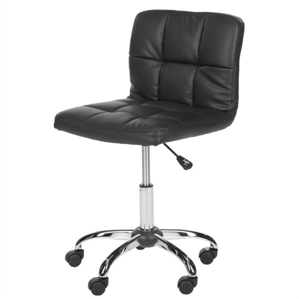 Modern Black Faux Leather Cushion Home Office Desk Chair - Image 2