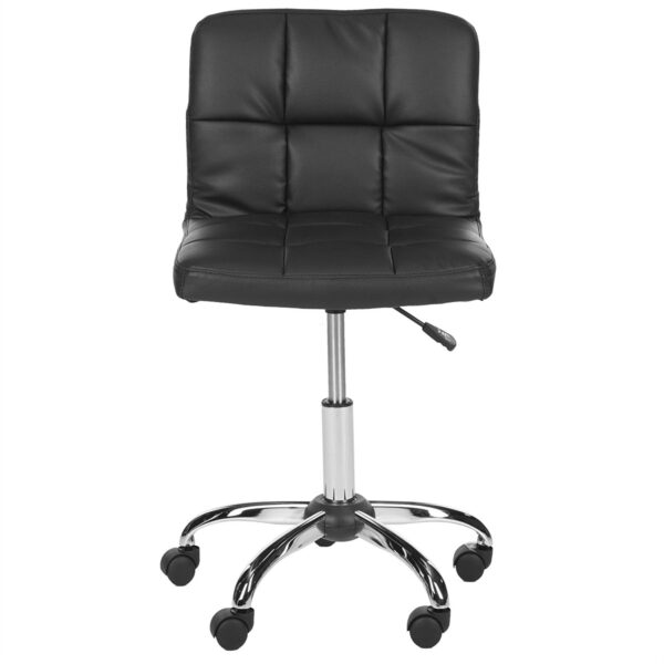Modern Black Faux Leather Cushion Home Office Desk Chair - Image 3