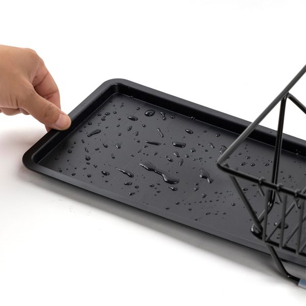 Wrought Iron Tableware Drain Rack Dish Rack Multifunctional Storage With Tray Rack - Image 5