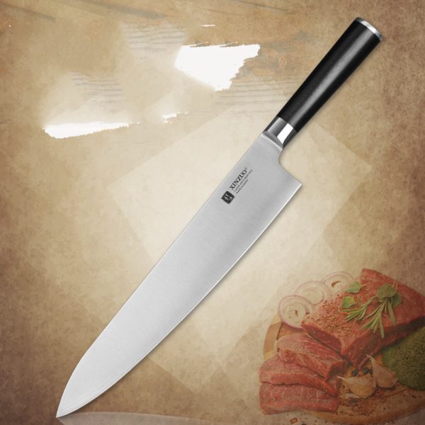 440C Composite Steel Butcher Knife Japanese Style Sashimi Salmon Knife - Image 5
