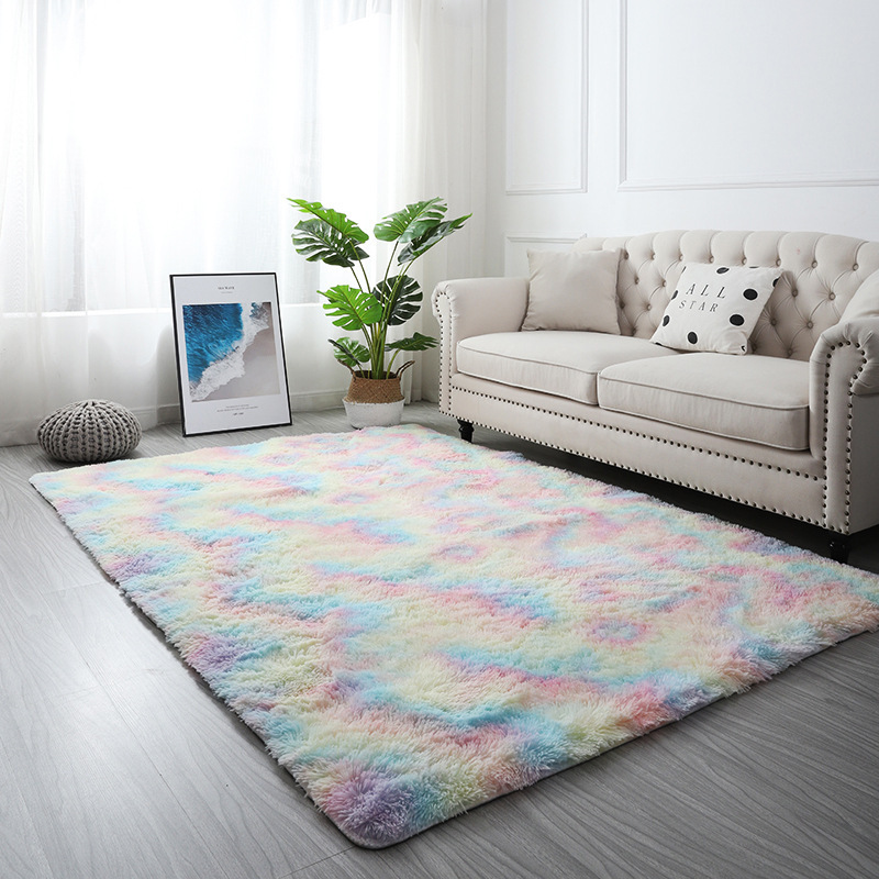 Plush Tie-dye Gradient Color Carpet - Image 3