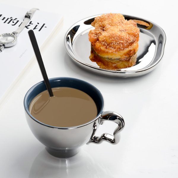 Ins Silver Electroplated Ceramic Mug Lovers' High Face Value - Image 2