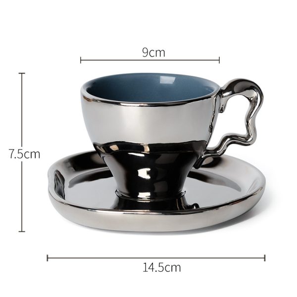 Ins Silver Electroplated Ceramic Mug Lovers' High Face Value - Image 6