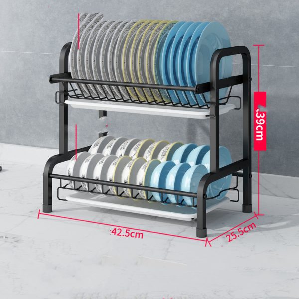 Cupboard Double-layer Supplies Storage Box Rack - Image 4