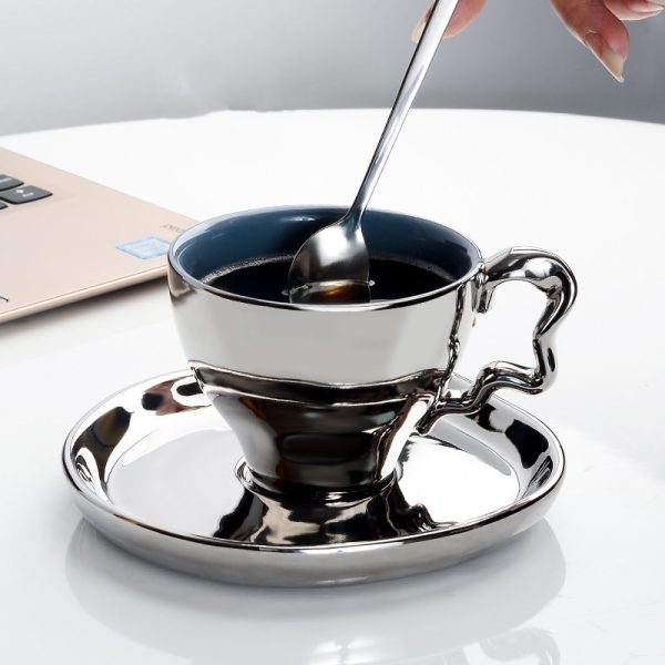 Ins Silver Electroplated Ceramic Mug Lovers' High Face Value - Image 3