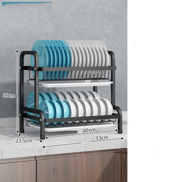 Cupboard Double-layer Supplies Storage Box Rack - Image 6