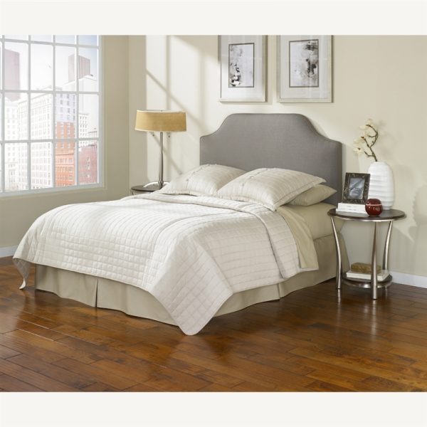 King-size Upholstered Headboard in Dolphin Grey Taupe Polyester - Image 2