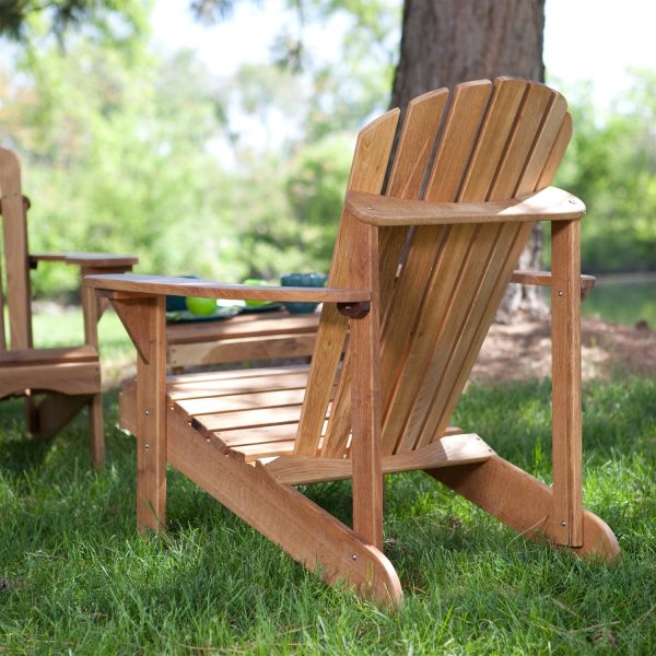 Solid Oak Wood Adirondack Chair with Linseed Oil Finish - Image 2
