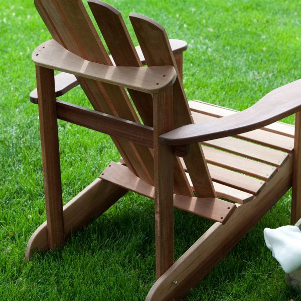 Ergonomic Outdoor Patio Adirondack Chair in Red Shorea Wood - Image 3
