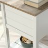 FarmHouse White Blue Oak Top 2 Drawer Office Writing Desk - Made In USA - Image 4