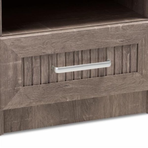 Rustic FarmHome 1 Drawer Nightstand Natural Oak - Image 3