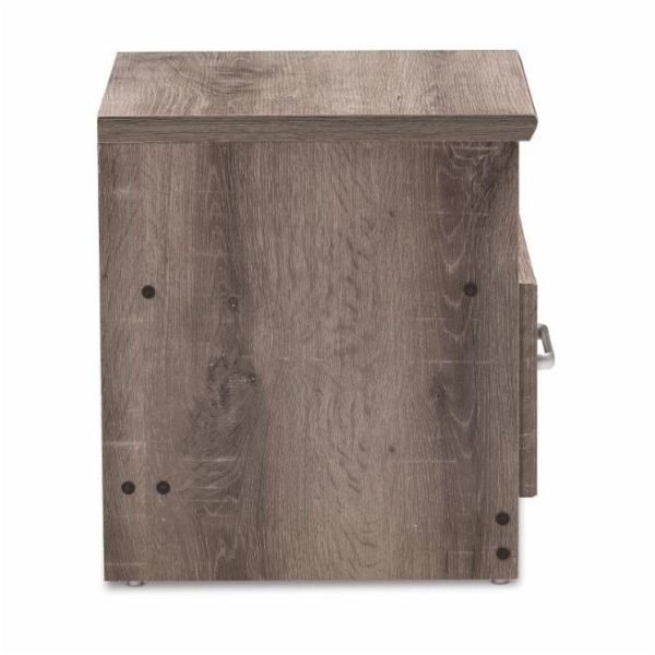 Rustic FarmHome 1 Drawer Nightstand Natural Oak - Image 4
