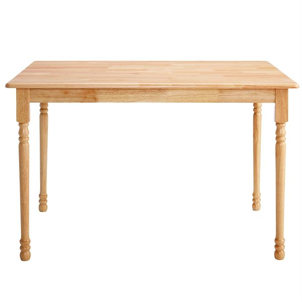 Natural Wood Finish Rectangular Dining Table with Butcher Block Top - Image 3