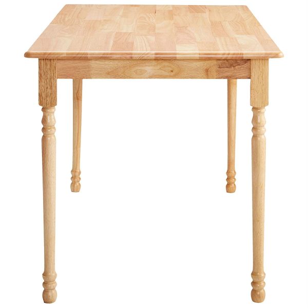 Natural Wood Finish Rectangular Dining Table with Butcher Block Top - Image 4