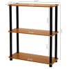 Light Cherry and Black Finish 3-Tier Bookcase - Image 3