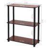 Dark Cherry and Black 3-Tier Shelves Display Bookcase - Image 2