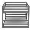 Full over Full Modern Low Profile Bunk Bed in Grey Wood Finish - Image 5