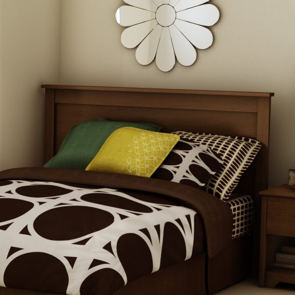 Full / Queen size Contemporary Headboard in Sumptuous Cherry Finish - Image 3