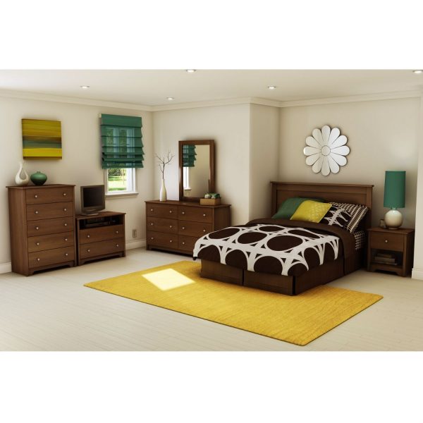 Full / Queen size Contemporary Headboard in Sumptuous Cherry Finish - Image 4