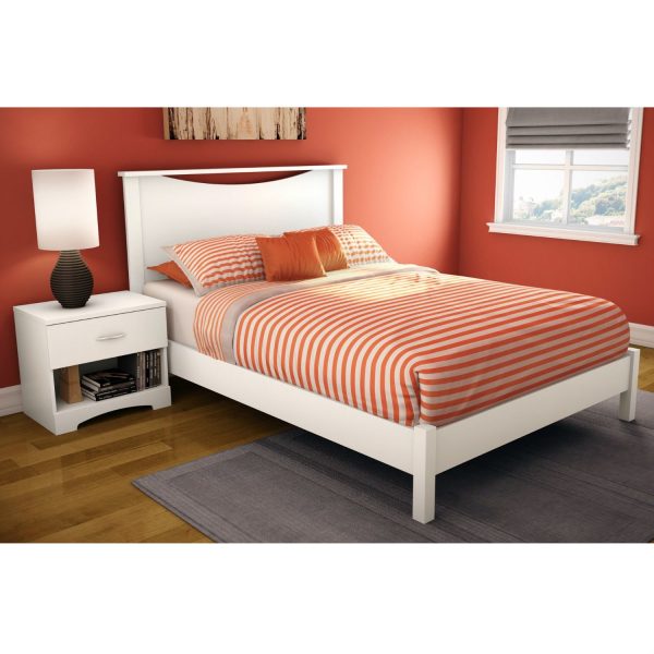 Full size Headboard in White Wood Finish - Image 2