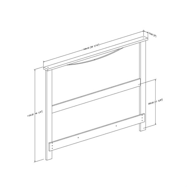 Full size Headboard in White Wood Finish - Image 3