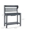 Outdoor Grey Wood Potting Bench Expandable Top with Food Grade Plastic Sink - Image 3