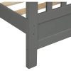 Grey Pine Wood Slatted Platform Headboard Footboard Full Size Bed - Image 3