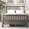Grey Pine Wood Slatted Platform Headboard Footboard Full Size Bed - Image 4
