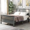 Grey Pine Wood Slatted Platform Headboard Footboard Full Size Bed - Image 5