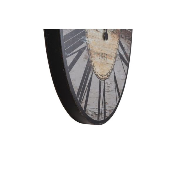 Gray Oversized Distressed Paris Wood Wall Clock - Image 3