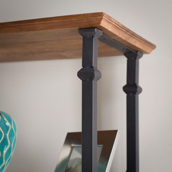 Living Room Kitchen Storage 4-Shelf Bookcase Bookshelf Vintage Industrial Style - Image 2