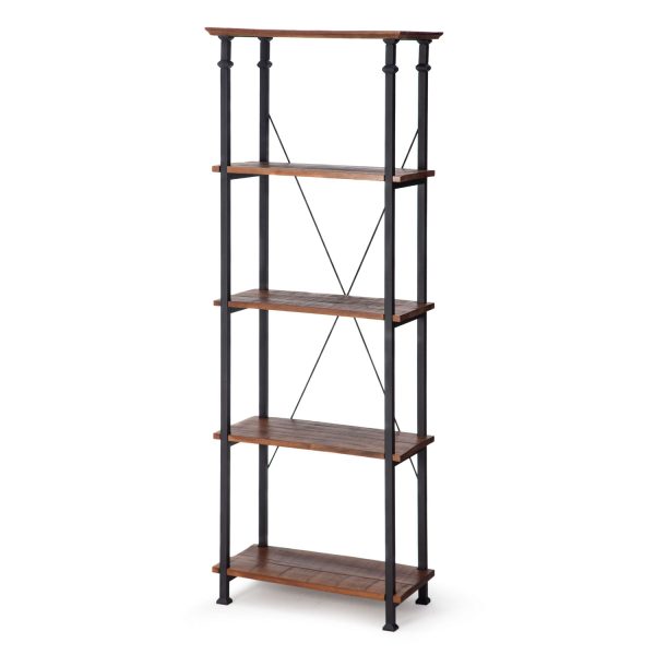 Living Room Kitchen Storage 4-Shelf Bookcase Bookshelf Vintage Industrial Style - Image 3