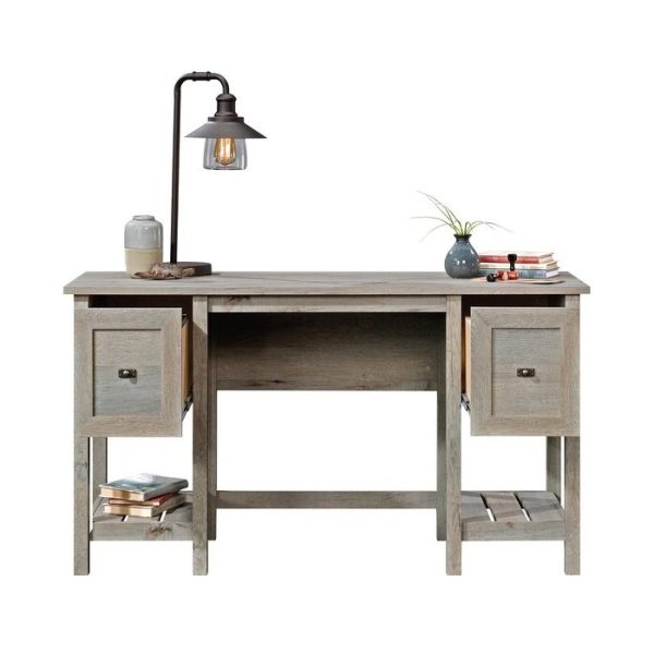 FarmHouse Light Oak 2 Drawer Storage Office Writing Desk - Made In USA - Image 2