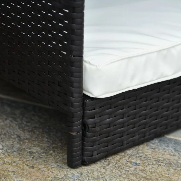 Espresso Wicker Weather Resistant Raised Dog Bed House with 2 in Thick Cushion - Image 3